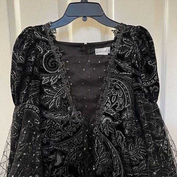 Wishcraft Wicked Princess Costume Velvet Bell Sleeve Witch Evil Queen Girls SZ 8 - Picture 2 of 16